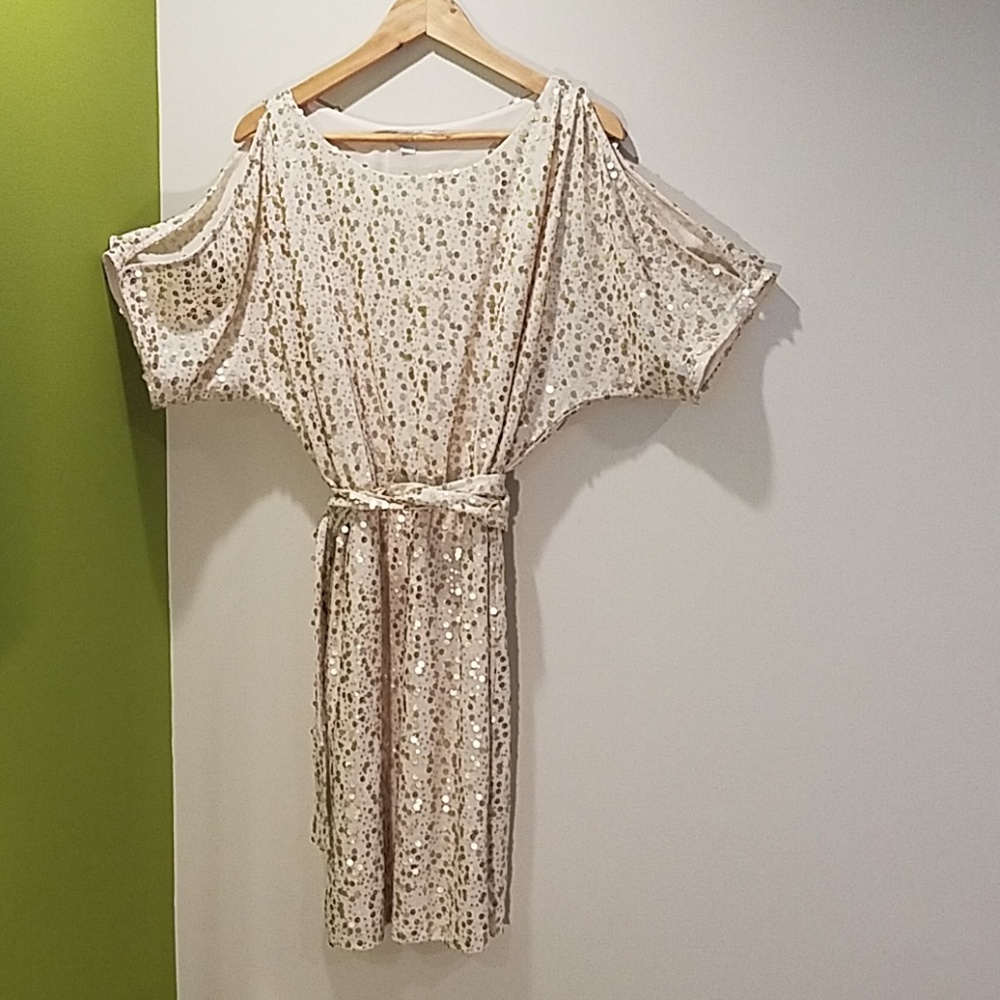 NY&Co sequin cold should mini party dress